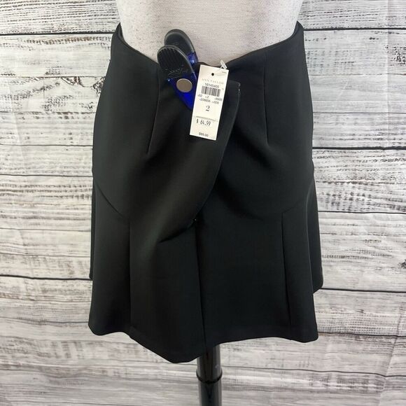 Ann Taylor Skirt size 2 Black Stretch A Line Above Knee Length Stretch Cocktail - Picture 7 of 9